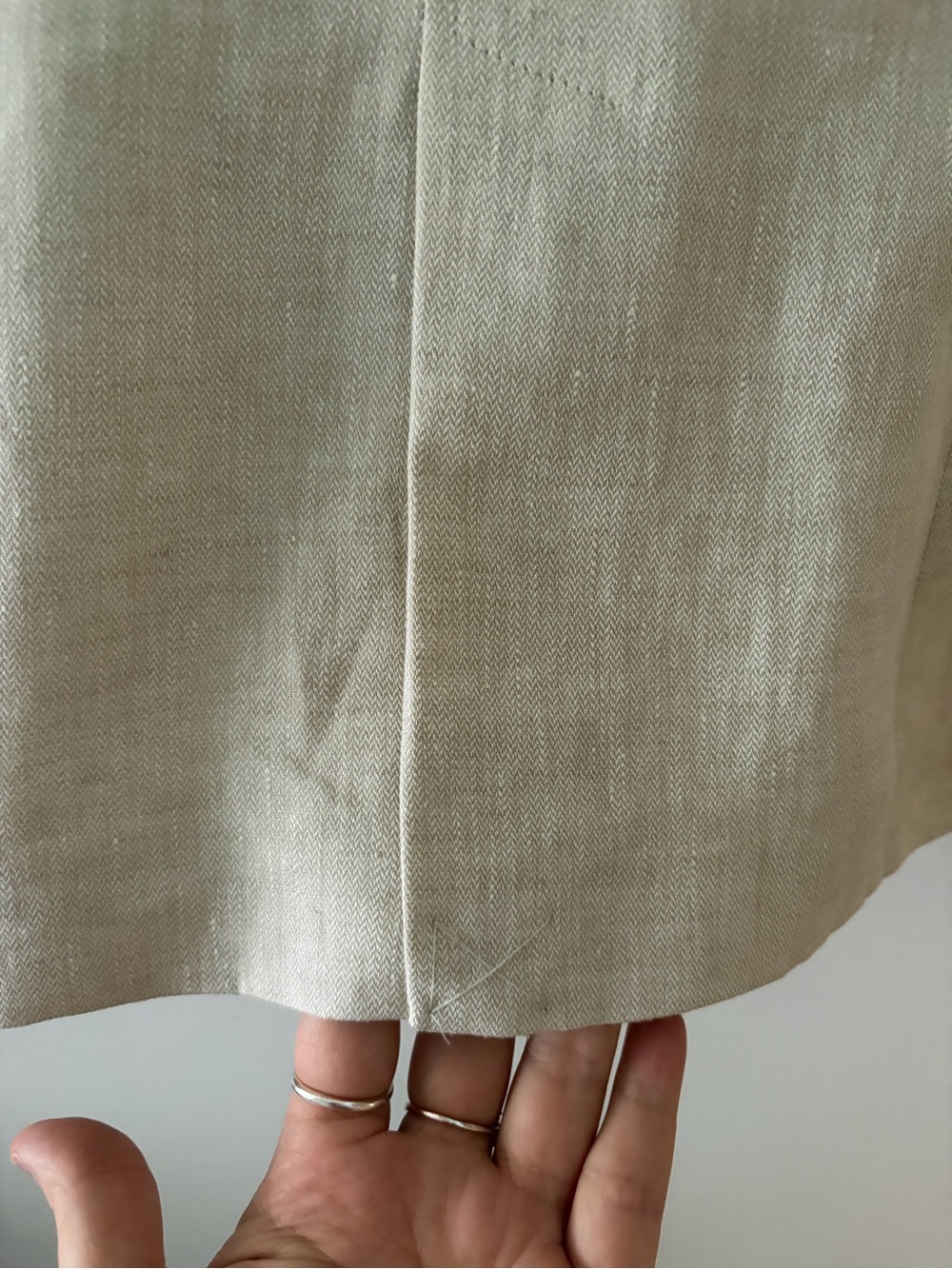 Massimo Dutti Size 2 Beige 100% Linen Blazer Single Button Striped Lining - Picture 10 of 13